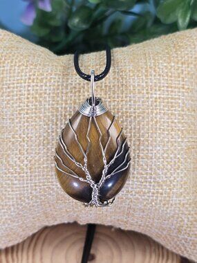 Tiger's Eye Tree of Life Necklace #73
